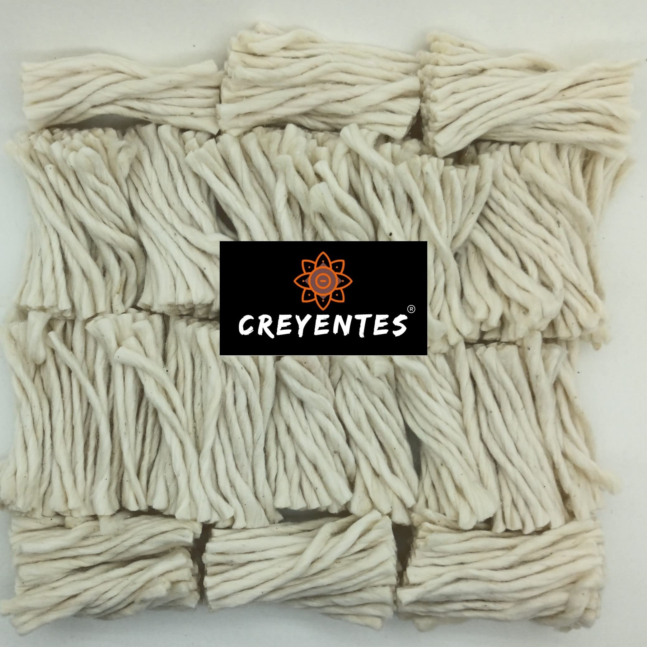 CREYENTES® Cotton Long Wicks for Pooja - White Rui Phool Vaat, Pack of 500 - Batti for Aarti, Navratri, Deepam Vathulu Puvvu Items, Meditation, Prayers-image-37