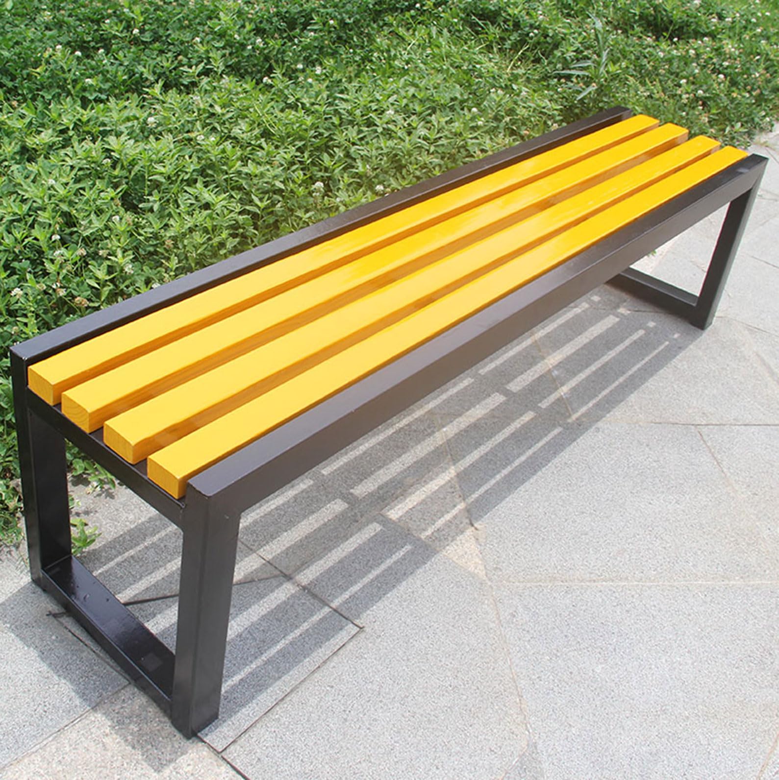 Banc de causeuse de jardin en bois huilé 100cm pour terrasse extérieure