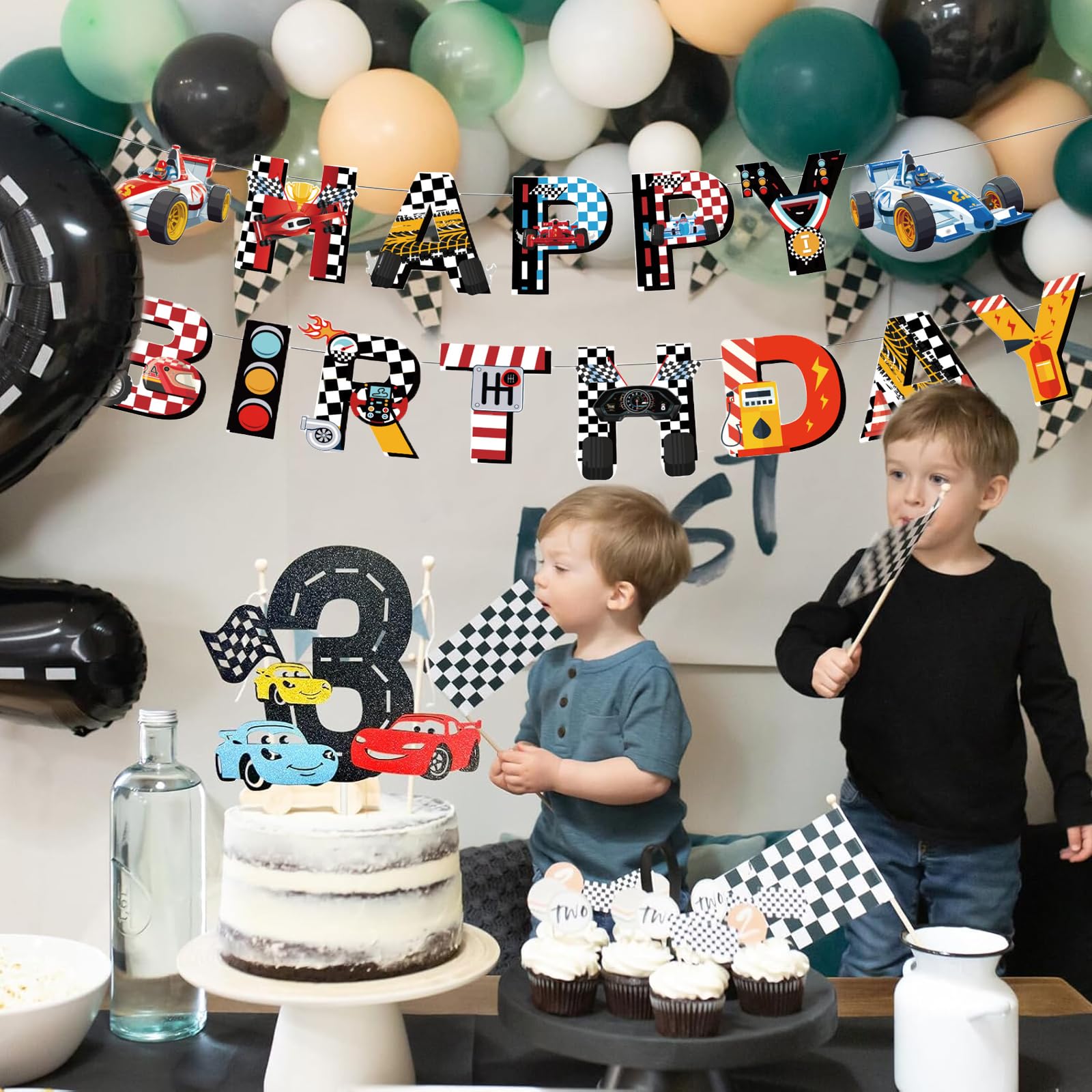 Gelukkige verjaardagsbanner, hot wheels racing alles goed voor een verjaardag, herbruikbare verjaardagsfeest, decoraties voor binnen en buiten, doe-het-zelf feestdecoratie, banner