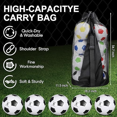 Miniatura 3 de Libima 13 pelotas de fútbol a granel, 10 unidades, pelota de fútbol oficial con 2 bombas y bolsa de transporte, juego de entrenamiento para