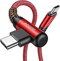 Vista 17 de AINOPE Cable USB C de 60 W, paquete de 2 cables USB C a USB C de nailon trenzado de 10 pies tipo C, cargador de carga rápida en ángulo recto USBC