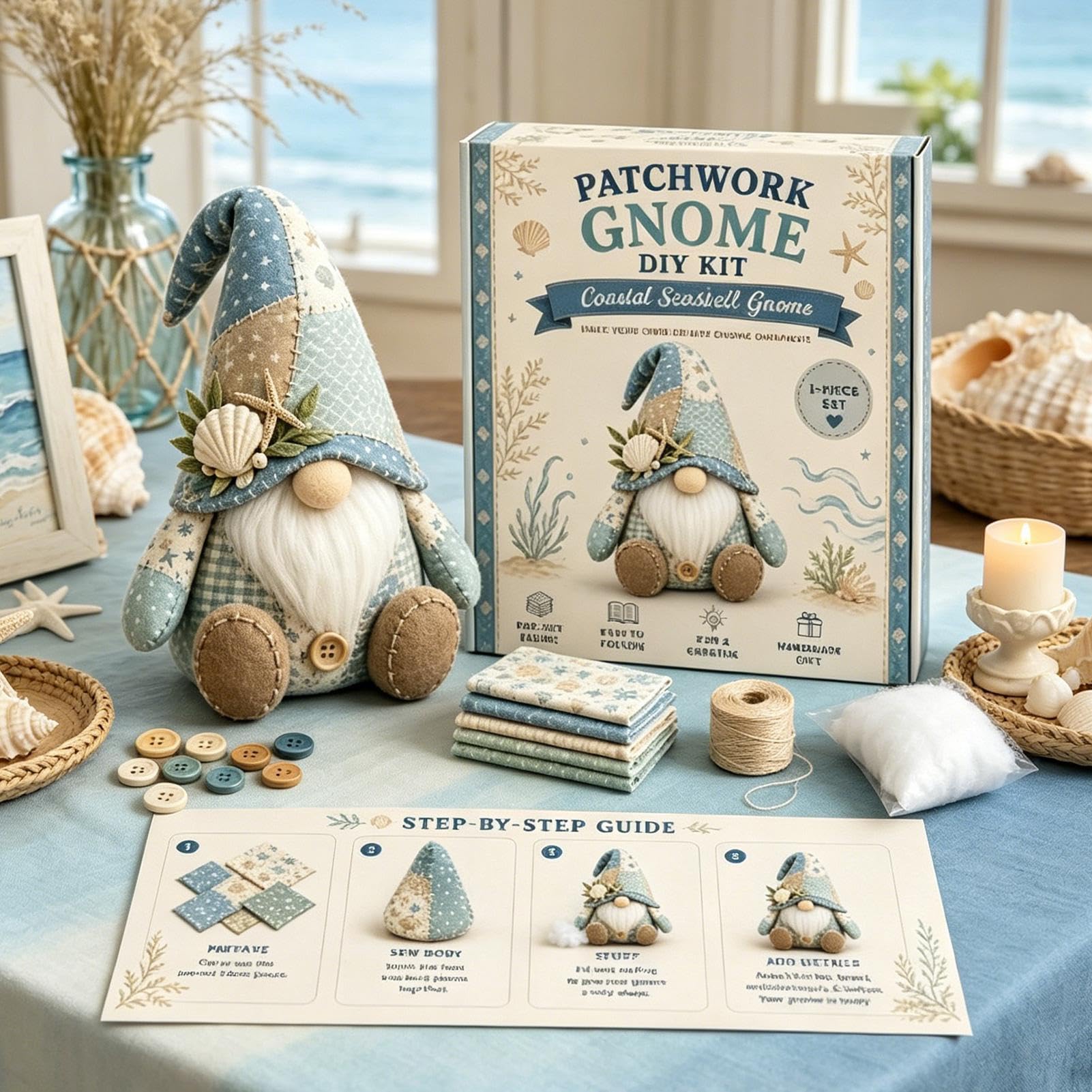 DIY patchworks Animal Kit, 3D Beaded Gnome DIY Kit, Fairy patchworks Diys Collection - Image 7