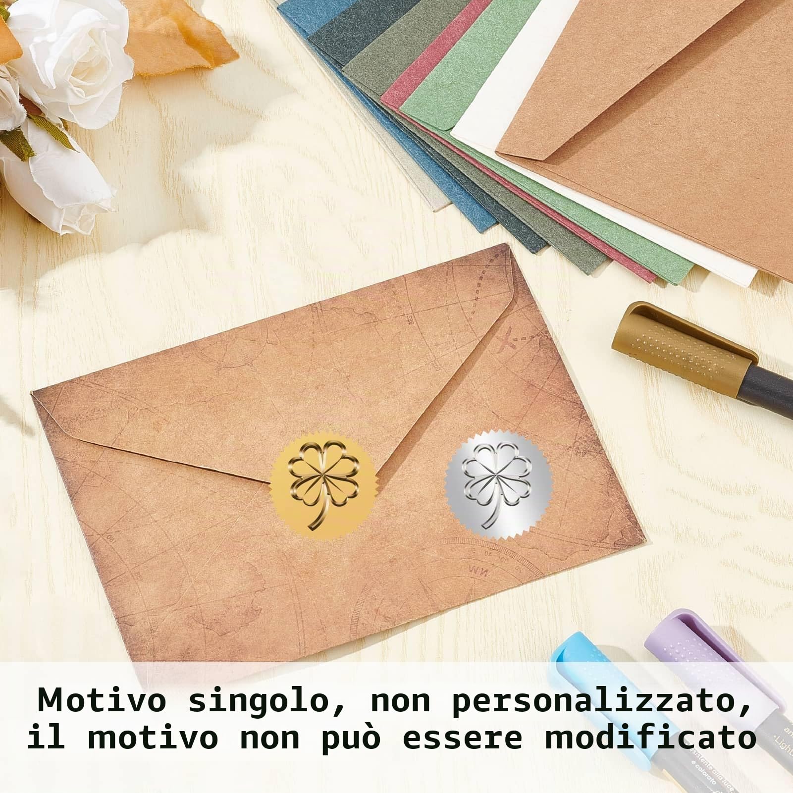 CRASPIRE Timbro Goffratore A Forma di Quadrifoglio da 1.6 Pollice Sigillo in Acciaio Inossidabile Timbro Goffratore Portatile Timbro per Amanti dei Libri Insegnante Ex Libris Biblioteca Notaio