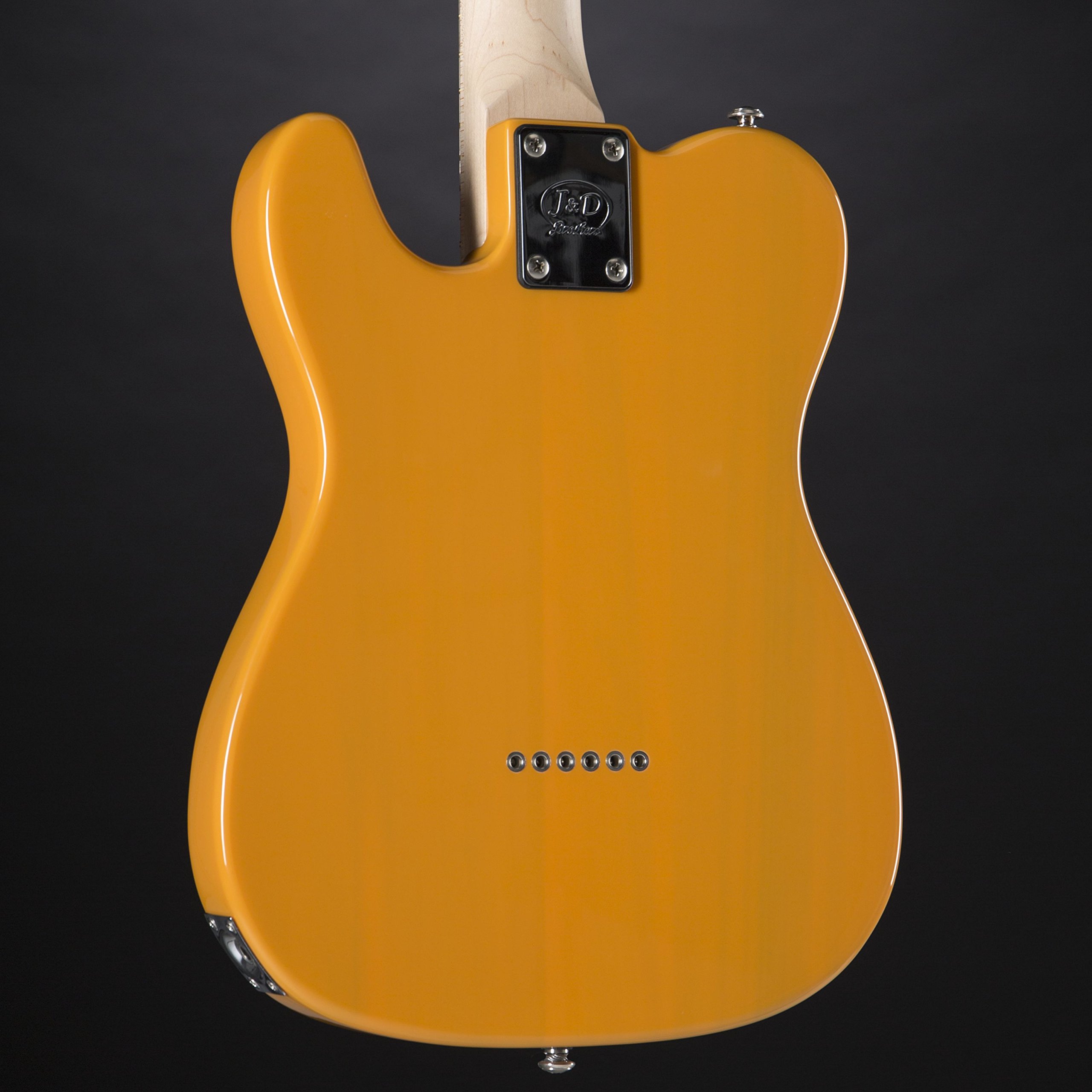 J & D E-Gitarre im TL-MINI-Stil mit Erle-Korpus, Ahorn-Hals, Keramik Single Coil, Butterscotch Blonde, Vintage Style