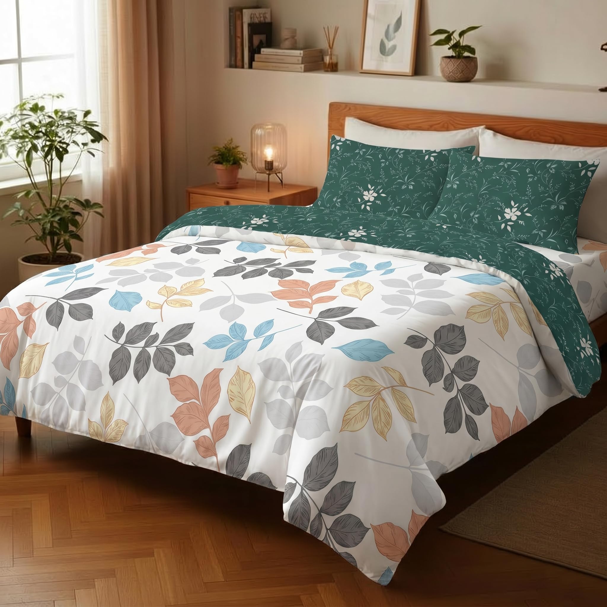 Utopia Bedding Microfiber AC Comforter for King Size 220x240 cm – Lightweight, Skin-Safe & Hotel-Style Quilted Blanket with Floral Print White-picture-25