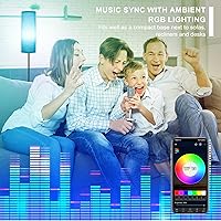 Vista 49 de FRIDEKO HOME Paquete de 2 lámparas de pie para sala de estar, colores regulables, temperatura y brillo, lámpara de pie moderna con control remoto