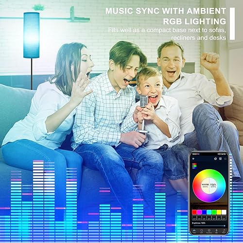 Miniatura 49 de FRIDEKO HOME Paquete de 2 lámparas de pie para sala de estar, colores regulables, temperatura y brillo, lámpara de pie moderna con control remoto,