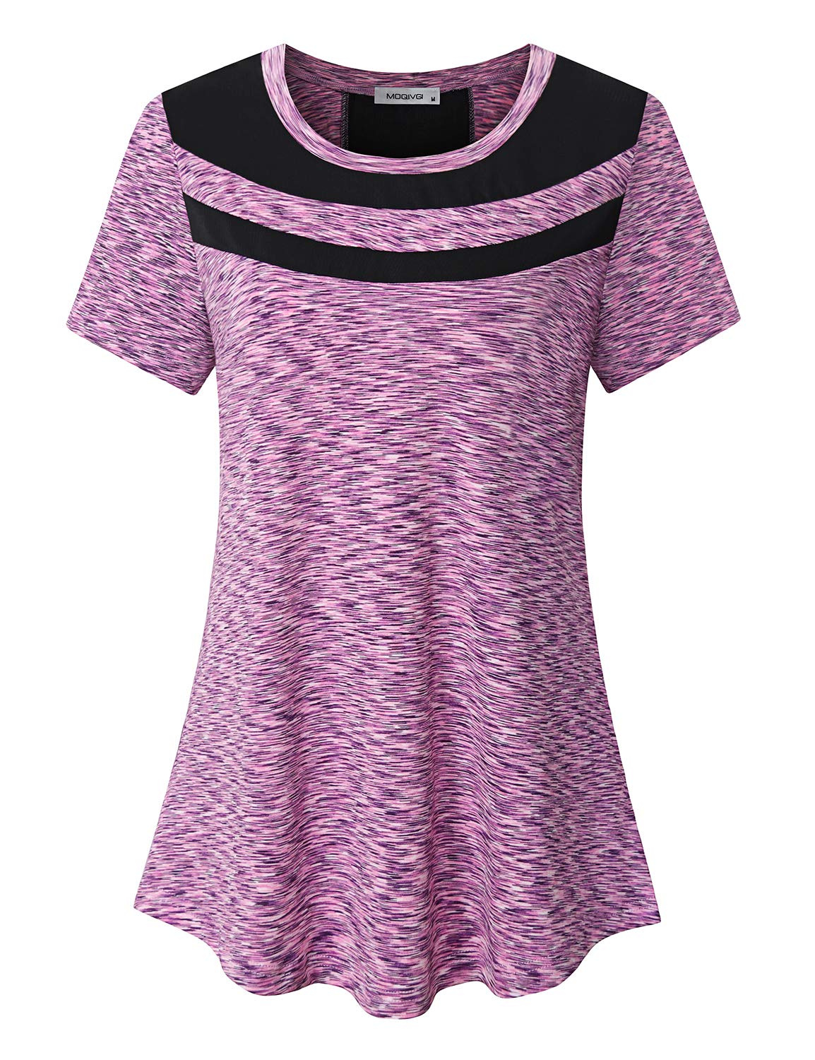 MOQIVGI Womens Short Sleeve Workout Tops Casual Wear Running Yoga Exercise Fitness Shirts Activewear