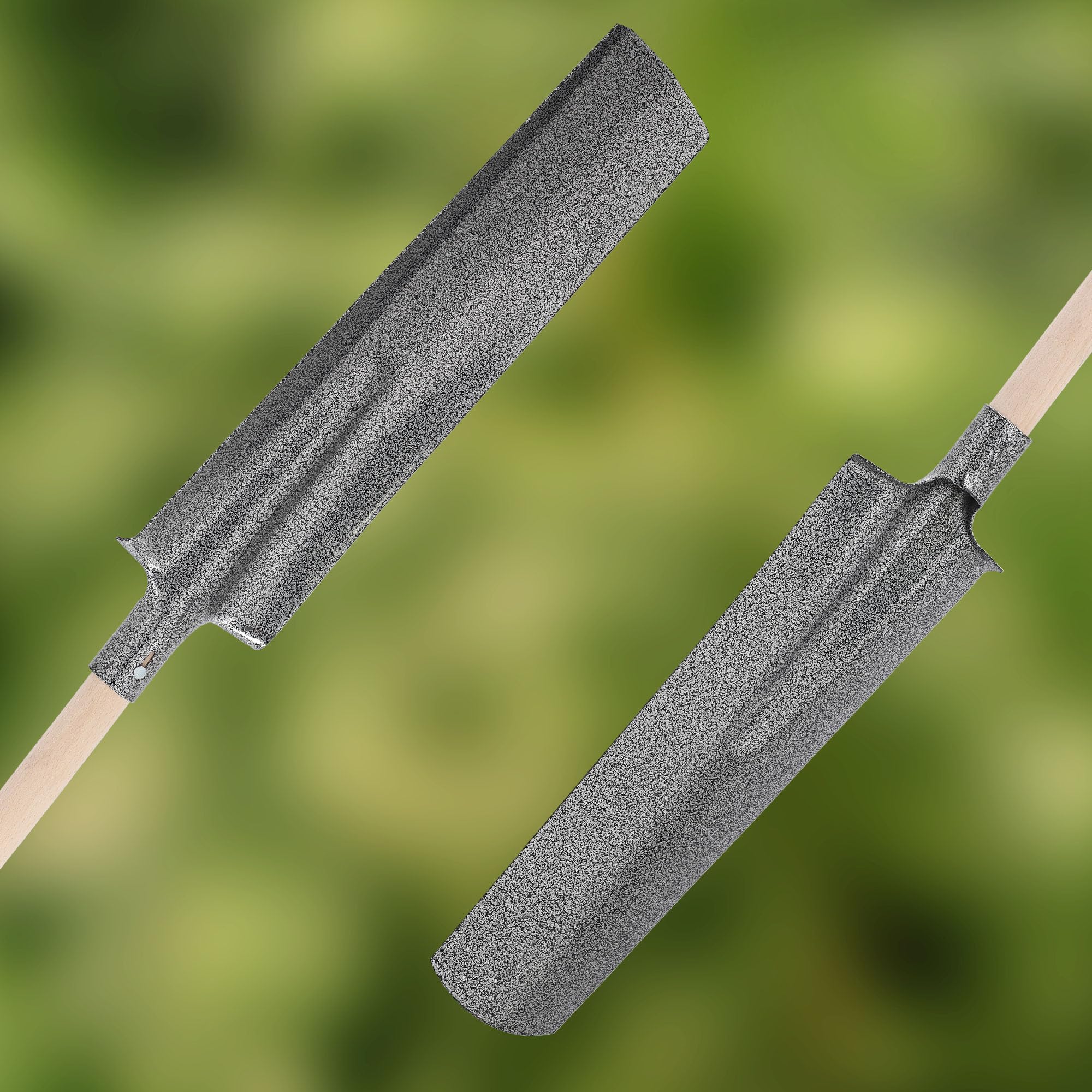KOTARBAU® Palote rectangular de acero al carbono, 510 x 115 mm, Palote con mango muleta, Pala rectangular con mango de madera, Pala de jardinería, Pala de hoja larga y estrecha, Pala de drenaje, zanja