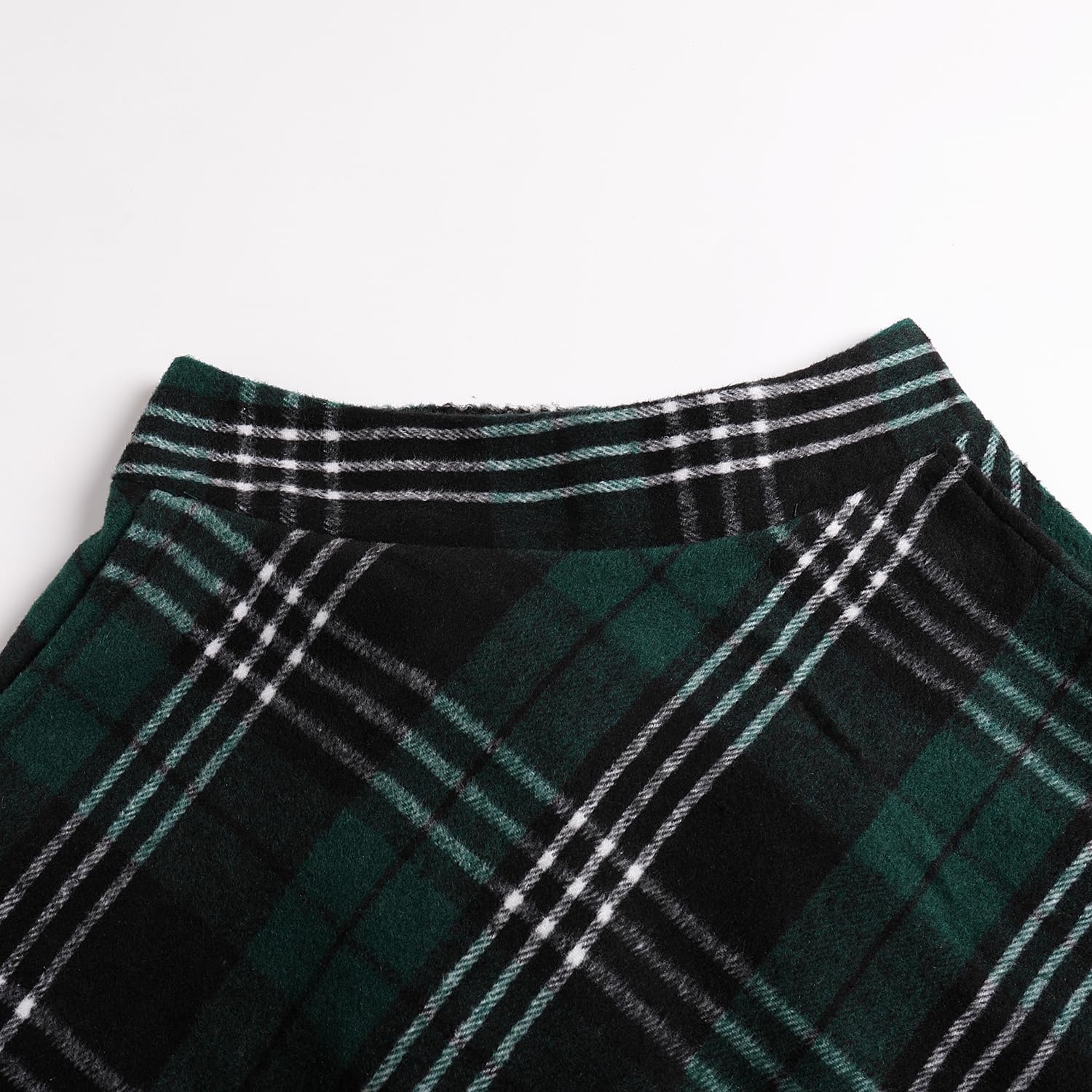 Rock Damen Lang Winterrock Kariert Wollrock Elegant Herbs mit Taschen