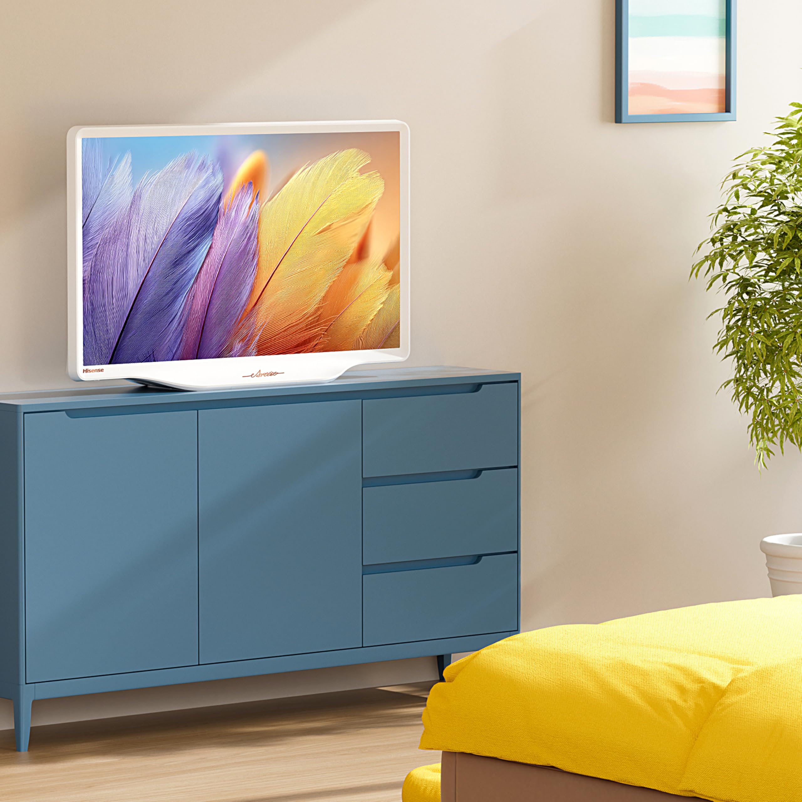 Hisense 32-Inch S5 DécoTV Series QLED FHD Smart Fire TV (32S5QF, 2025 Model) - Versatile Fit, Hi-QLED Color, Art-Inspired Design, Fluid Central Stand, DTS Virtual: X, Stream Live TV Without Cable