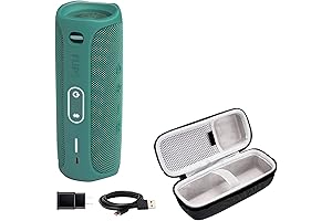 JBL Flip 5 Waterproof Portable Bluetooth Speaker (Green Eco Edition) with Deluxe Carrying Case