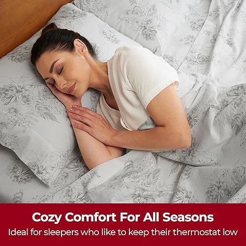 Miniatura 10 de Mellanni Juego de sábanas de franela de algodón orgánico tamaño individual, resistente a las pelusas, a las arrugas y al encogimiento, juego de ropa