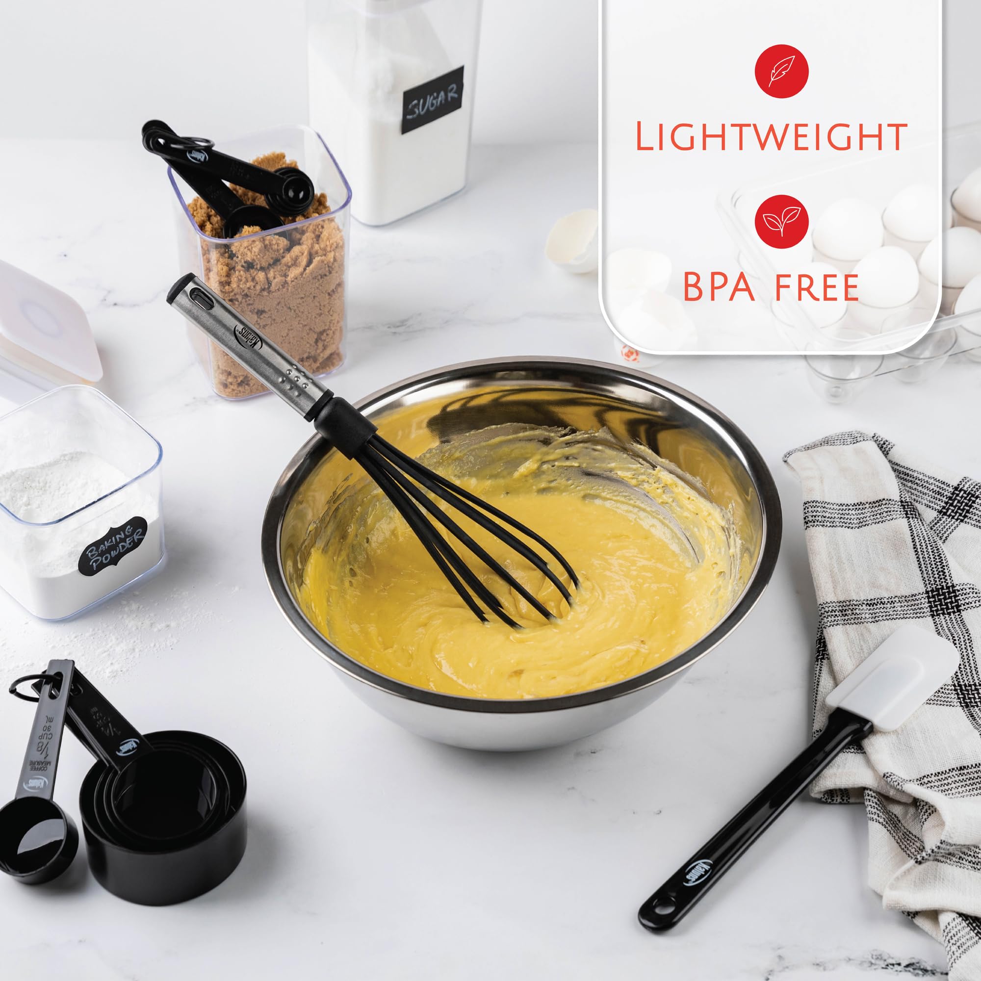 Set 10 Utensili Da Cucina In Acciaio Inox - Resistenti Al Calore - Con Foro Per Appendere