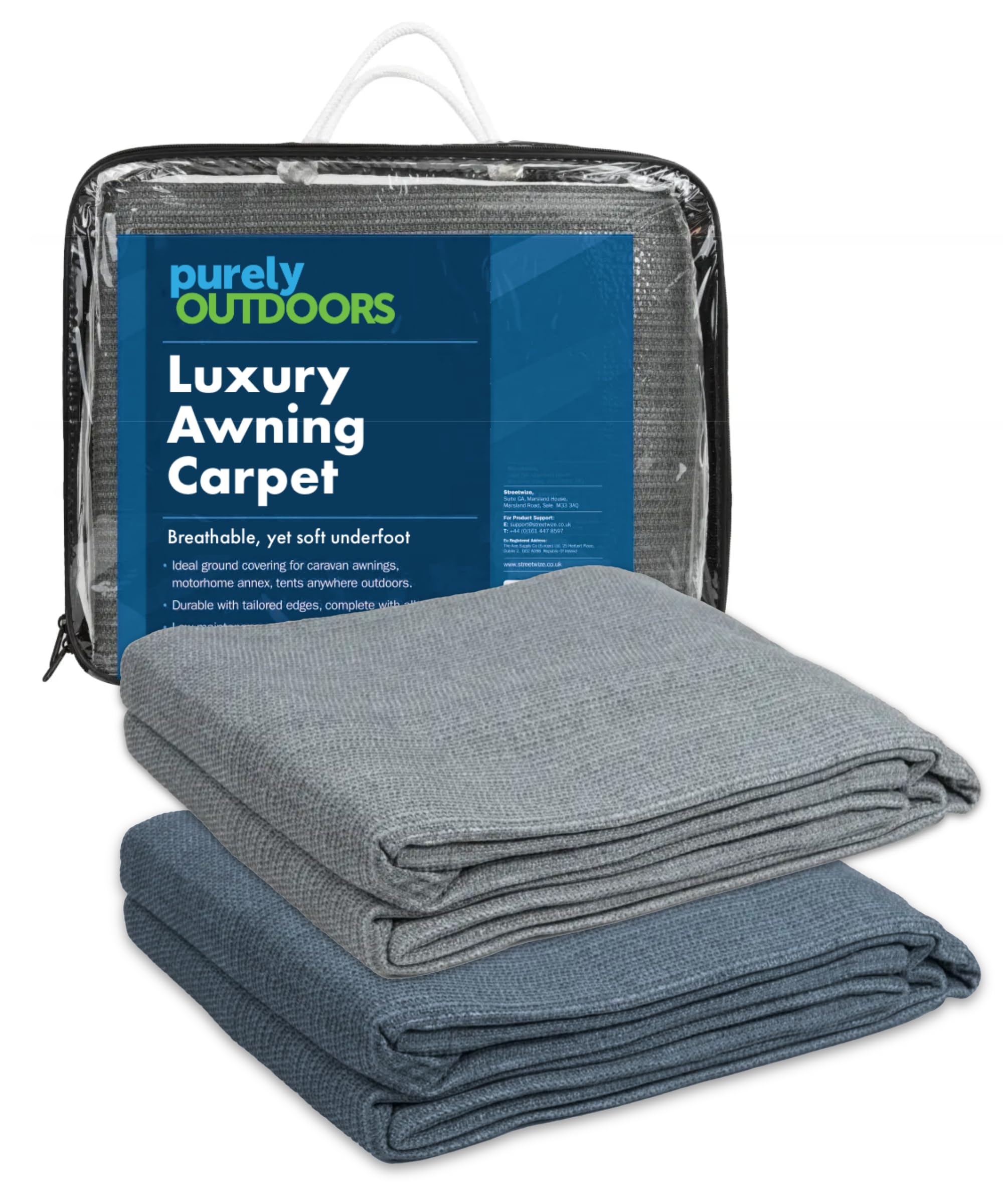 Purely Outdoors Luxury Awning Carpet Breathable Treadlite Groundsheet Footprint for Tents/Awnings - Campervan, Motorhome, Caravan, Tent, Gazebos, Canopies