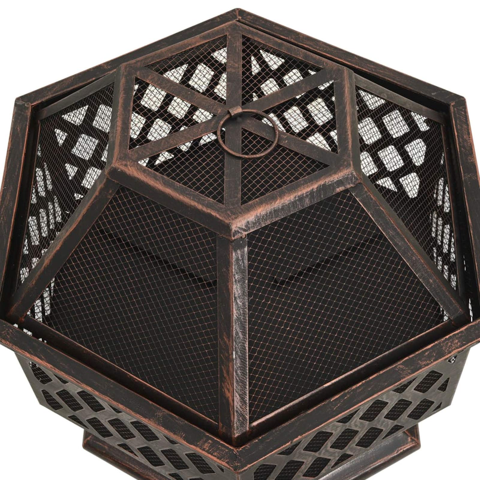 Homgoday Fogata rústica con atizador 62 x 54 x 56 cm XXL Steel 822