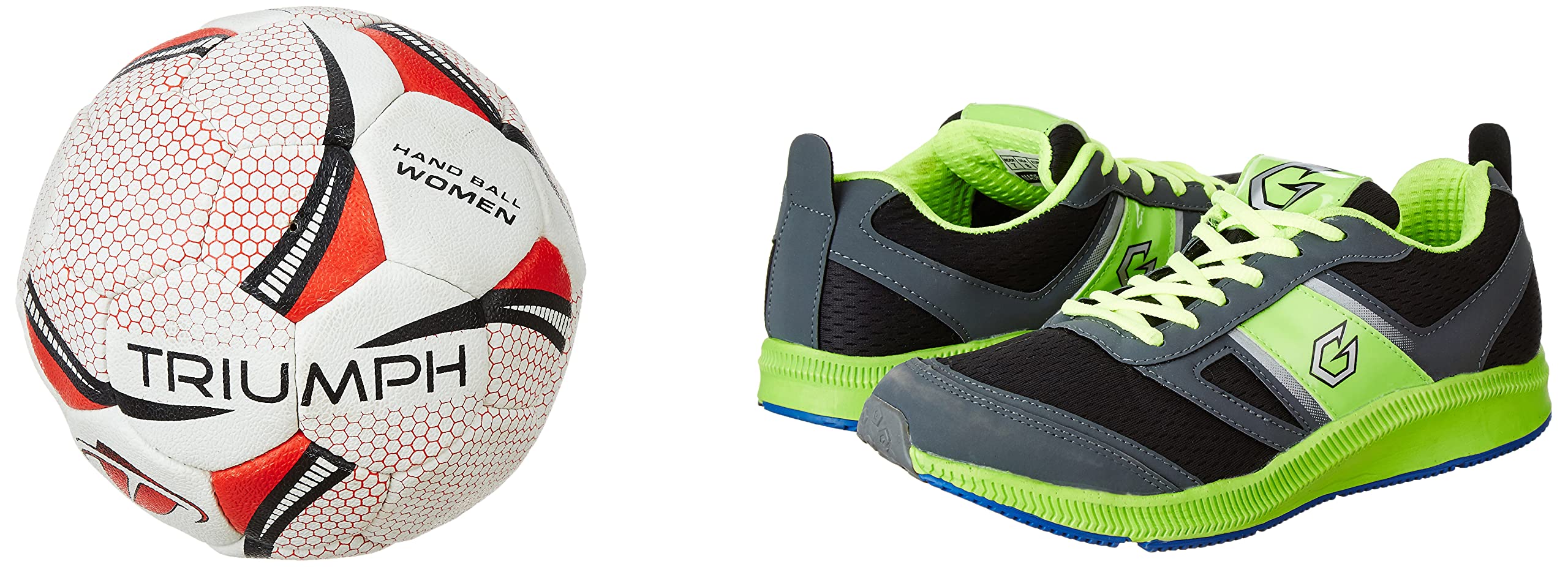 Sports Training Shoe Bright Grey Green Size 6 With Triumph Handball Rubberised Junior-image-46