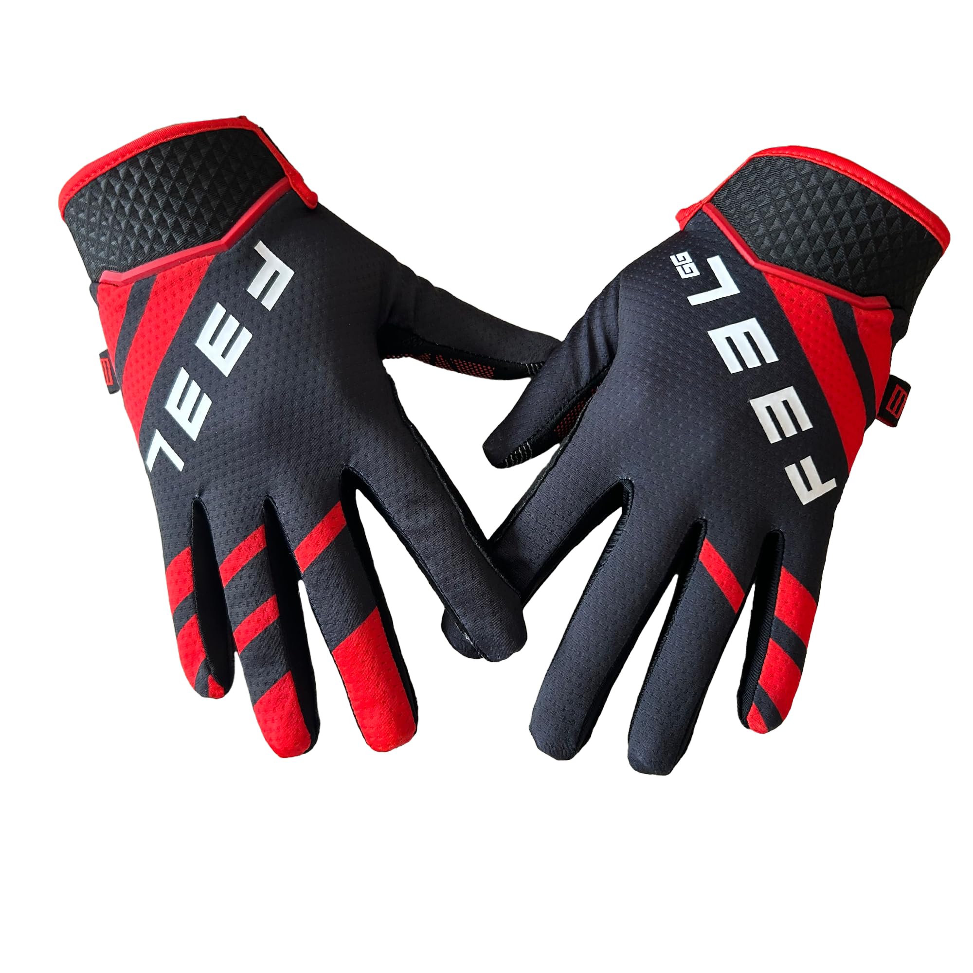 F33L SR3 Diamond Sim - Guanti da corsa, colore: rosso, blu e blu/giallo