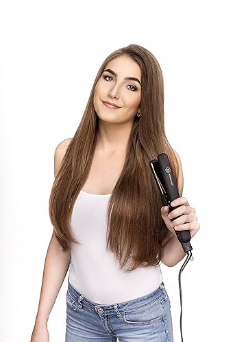 Miniatura 9 de Plancha plana de oro rosa de 1.0in, herramienta de peinado profesional, 100% titanio Styler, larga duración y sin encrespamiento.