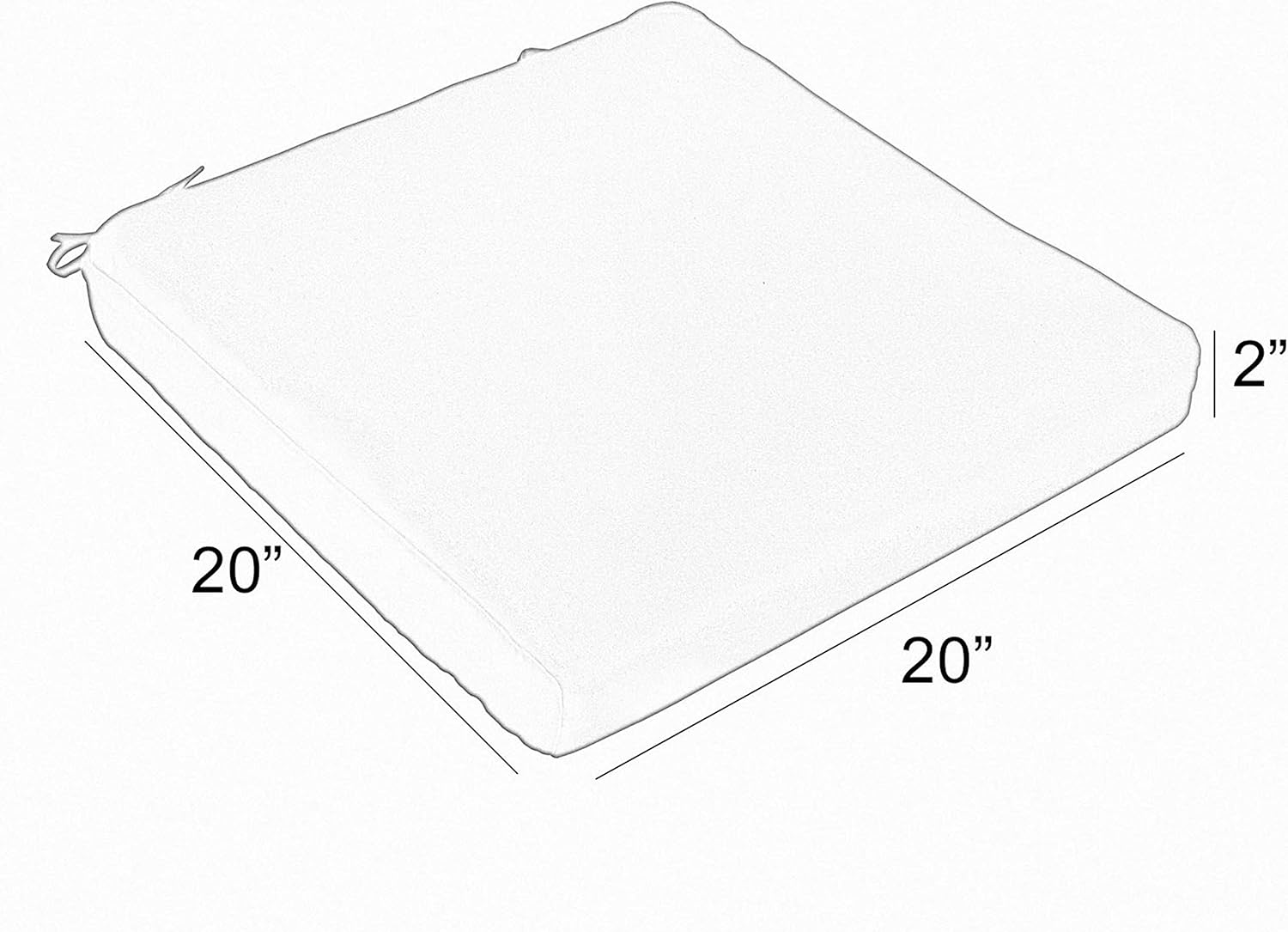 Sorra Home Sunbrella Corded Chair Pad (Set of 2) - Fade & Water Resistant, Outdoor & Indoor Seat Cushion with Chair Ties for Patio Furniture - Cast Horizon (20" x 20" x 2")
