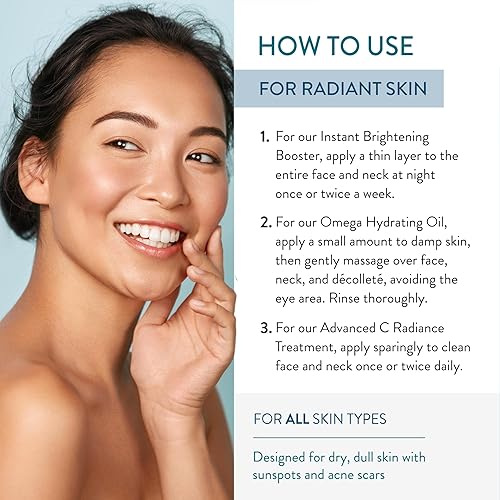 Miniatura 4 de Lancer Skincare Bright & Radiant - Juego de 3 piezas con refuerzo de brillo instantáneo, aceite hidratante Omega y tratamiento avanzado C Radiance