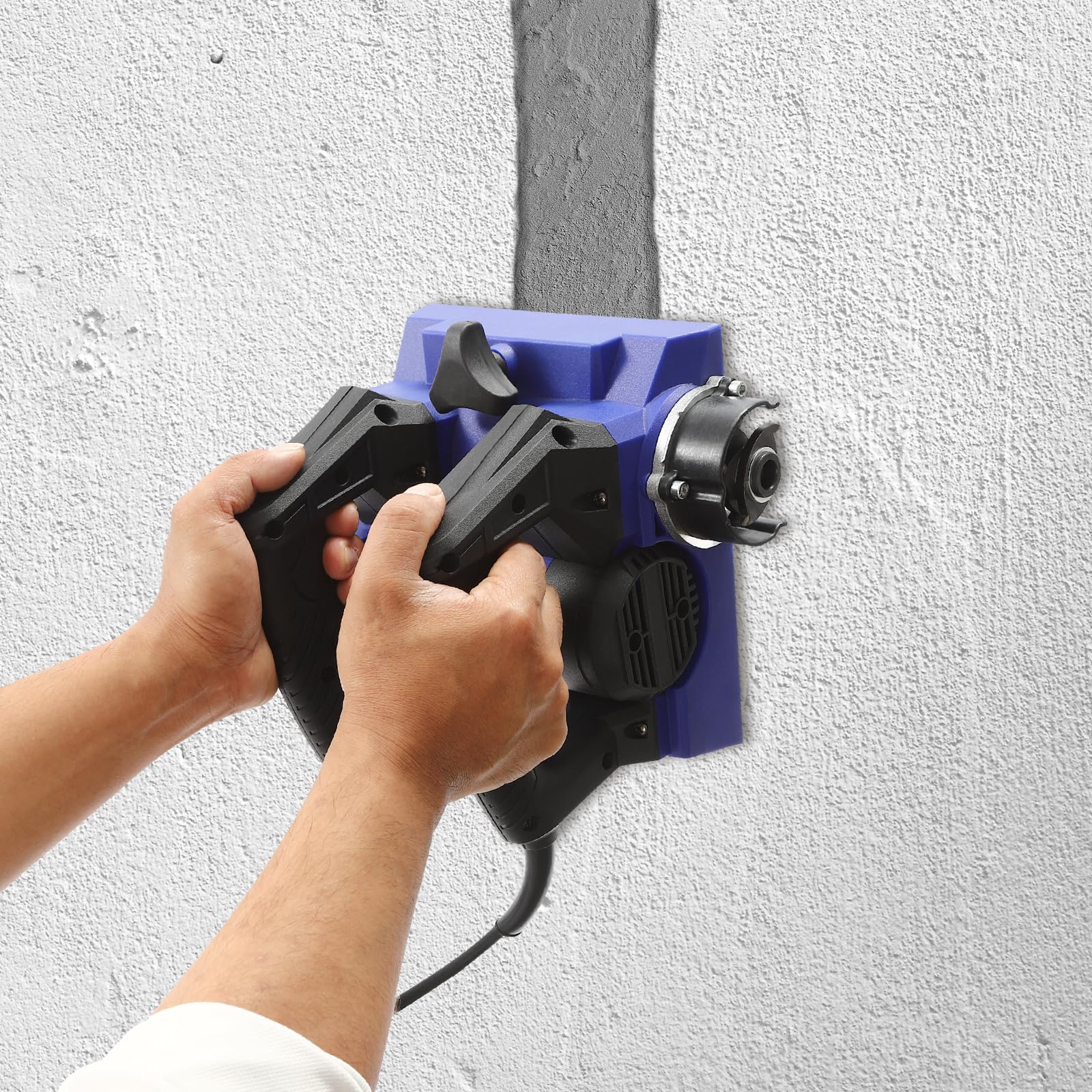 Betonfräse 1300W 4000UPM Walzenfräse Sanierungsfräse Putzfräse Mauerfräse Betonschleifer Walzen Schleifer Planfräse Fräsmaschine für Wand Concrete Gips Putz Mörtel Kalkwasser Altanstriche, 1-4 mm