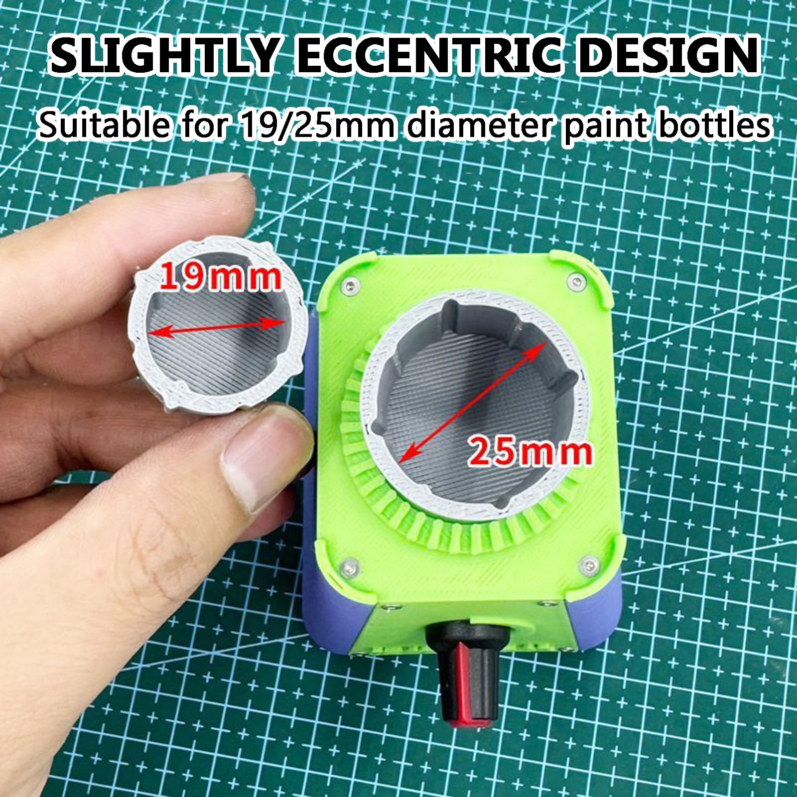 Lab-Vortex-Mixer, Modell-Farb-Shaker-Mischmaschine, Tattoo-Tintenmischer, für 19/25 mm Farbflaschen, stufenloser Geschwindigkeitsregulierungsmotor, für Nagellack, Pigmente, Wimpernkleber, Klebstoffe