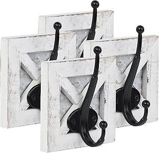 Autumn Alley Farmhouse Bathroom Decor White Hooks, Towel, Coat, and Robe...