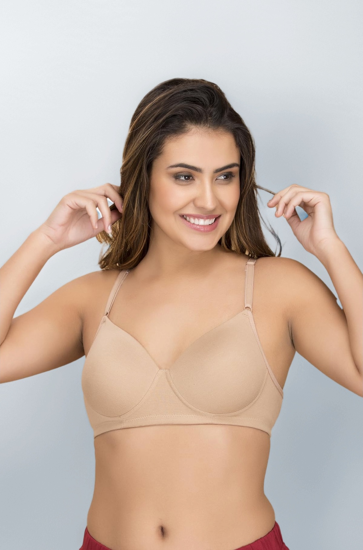 Clovia Women's Cotton Lightly Padded Wire Free T-Shirt Bra