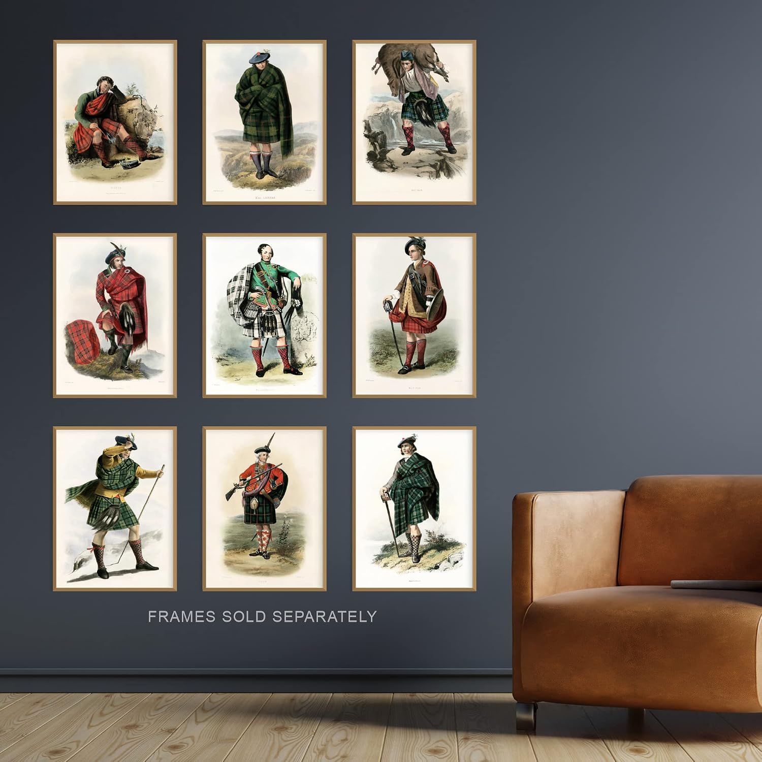 Artery8 Collection Of Scottish Clan Tartans Set Of 9 Unframed Wall Art Prints Study Office Aesthetic Illustration Portraits A4