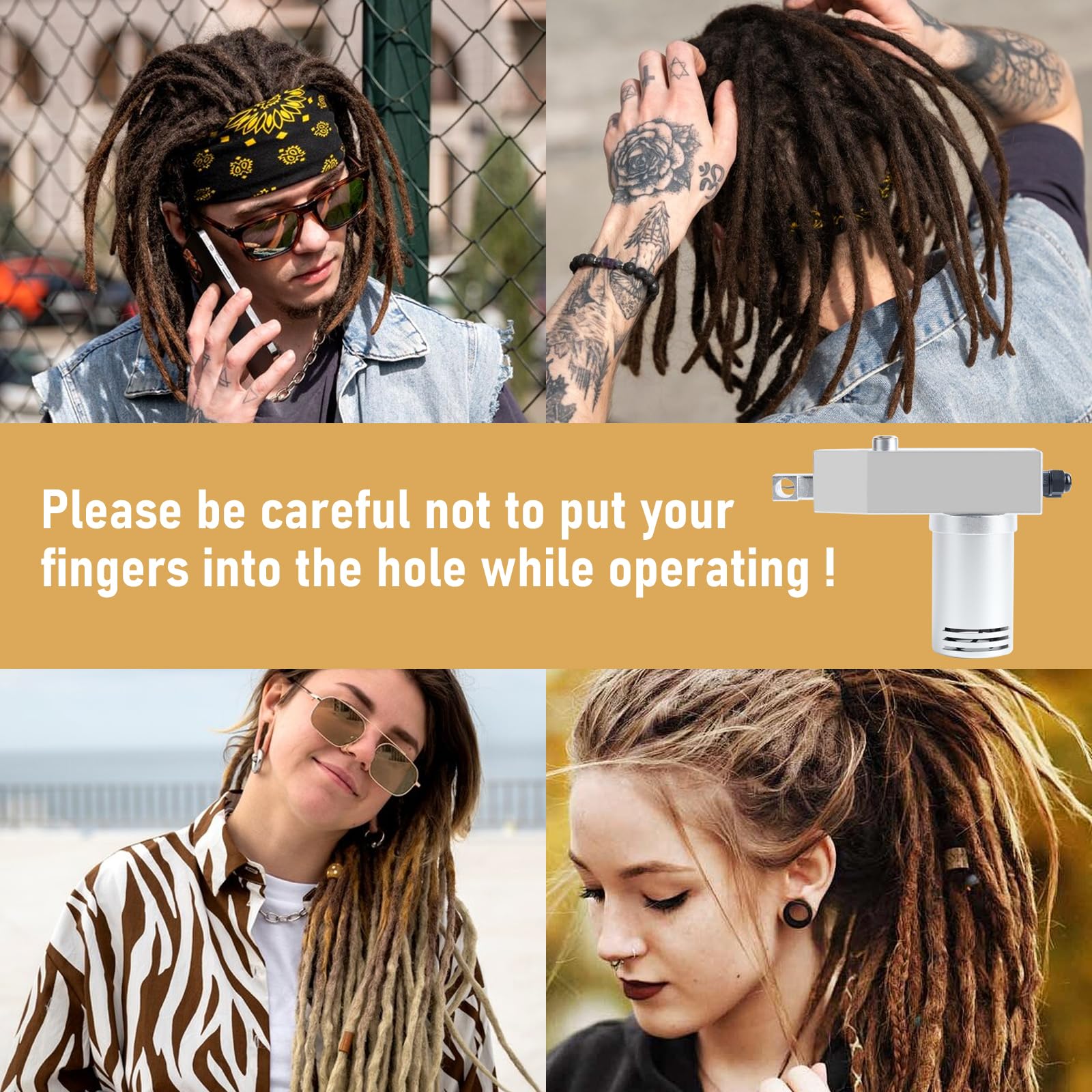 Máquina Hacer Rastas 6 Cabezales para Extensiones de Cabello Trenzado