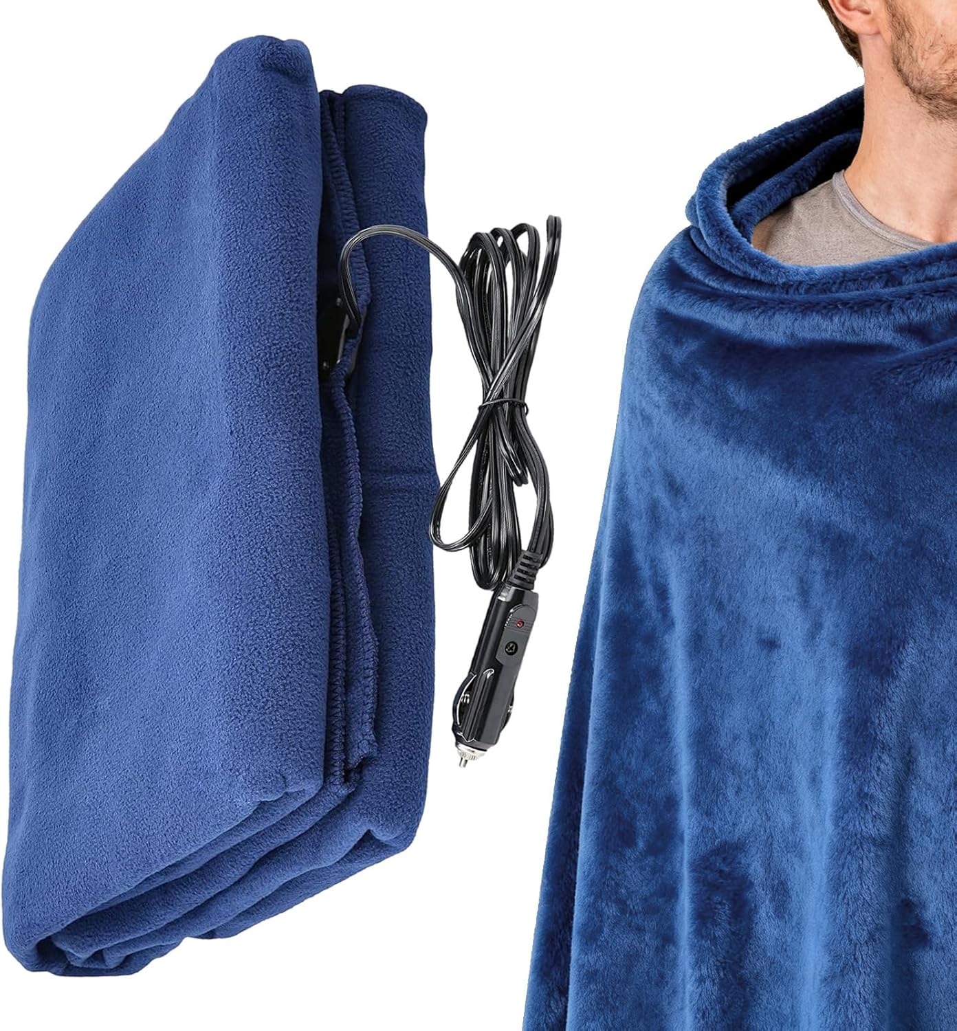 Heated Car Blanket - Auto Off Soft Portable - 12V Car Throw Blanket Electric Heated,for Commuting Camping Road Trips Family Outings Women Adults Elderly
