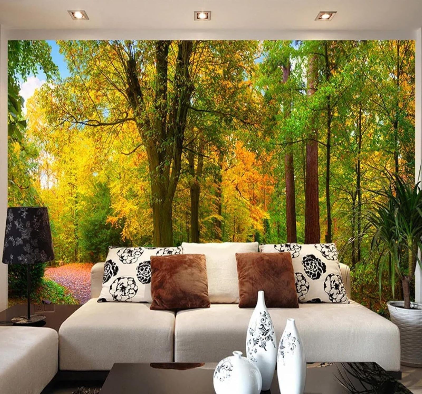 XLMING Autumn Forest Natural Scenery Restaurant Café 3D Wallpaper Luxury Home Dining Decor Paste Sofa Living Room The Wall for Bedroom Mural-430cm×300cm