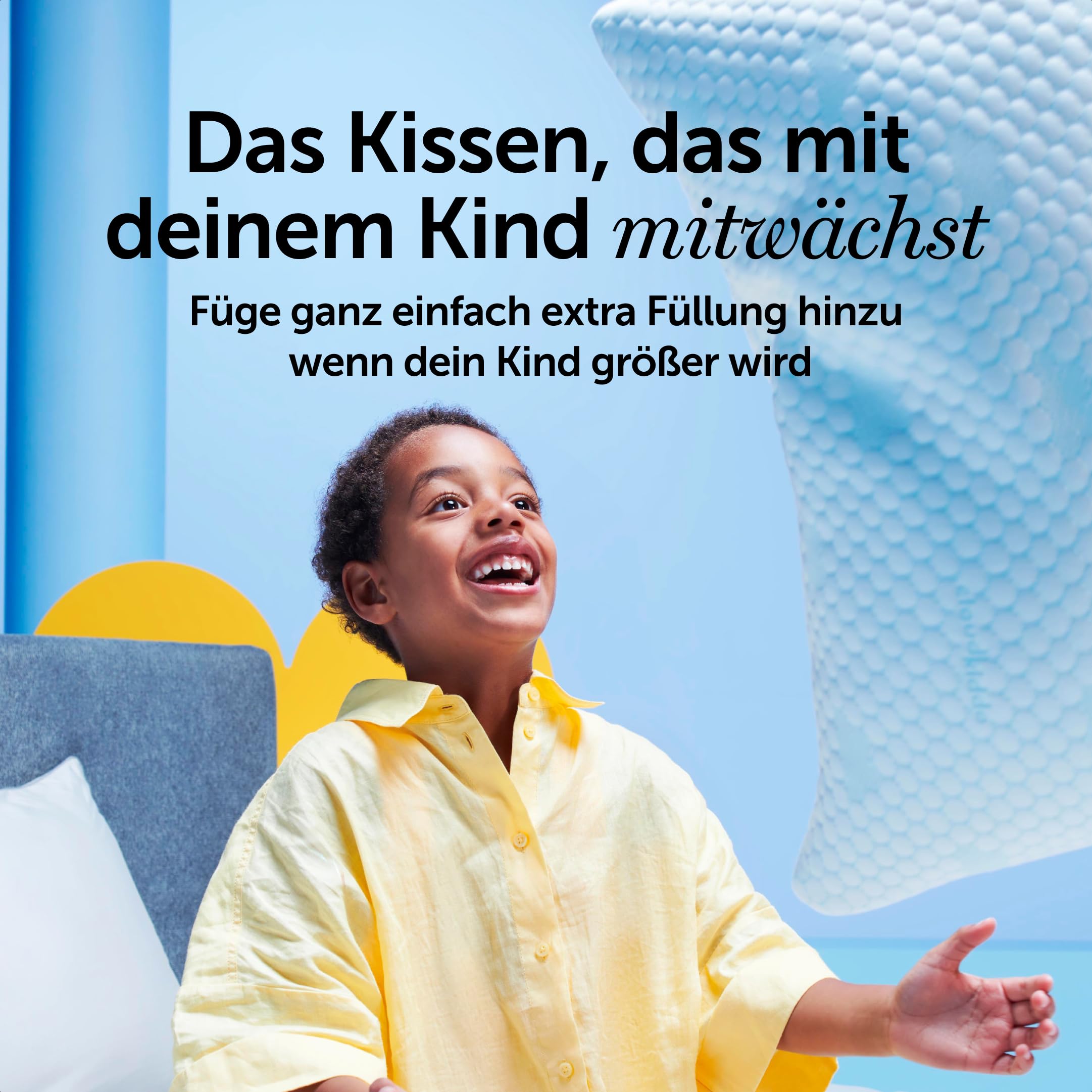 Cloudpillo Memory Foam Pillow für Kinder – Premium Schlafkissen, 37 x 55 cm, Ergonomisch, Weiß, Ideal für die Schlafbedürfnisse von Kindern