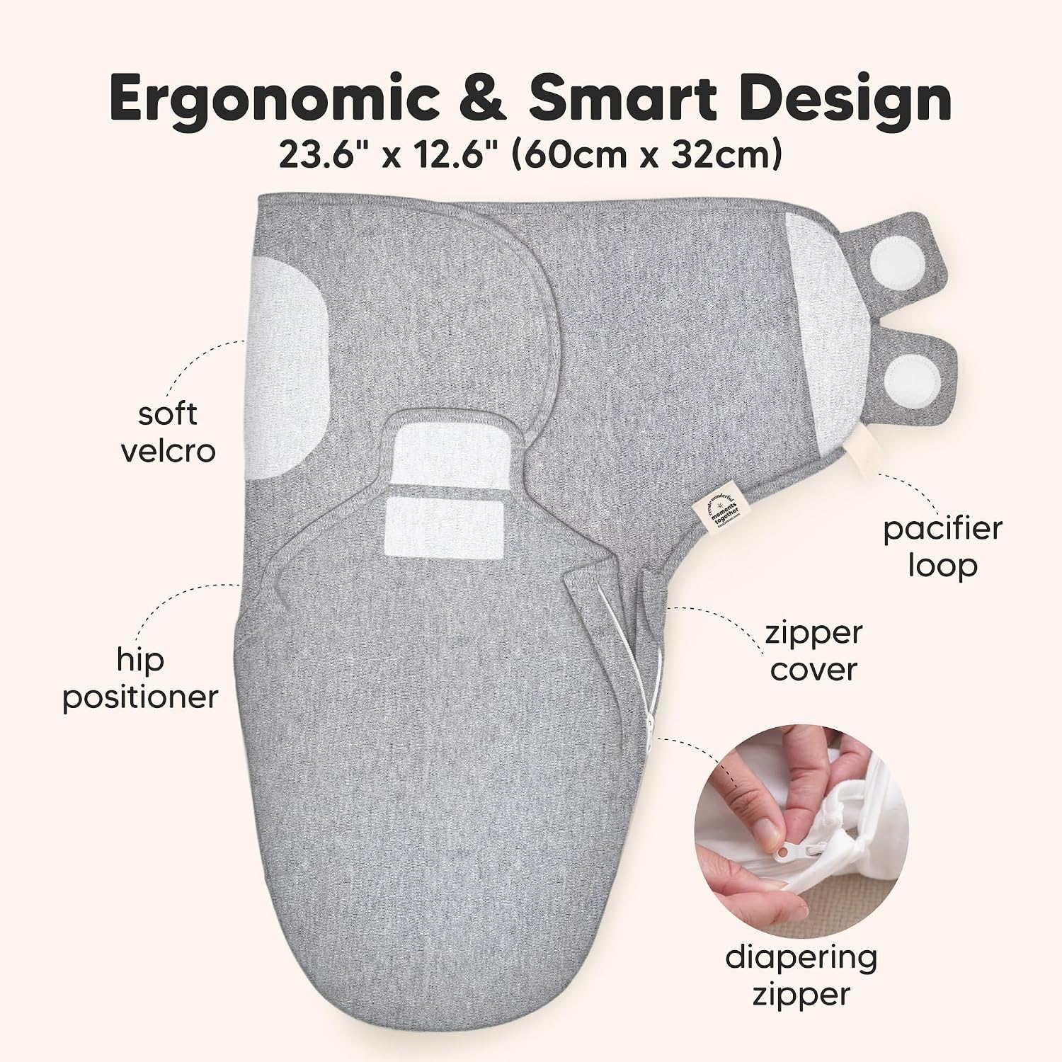 Baby Swaddle Sleep Sacks with Zipper - 3-Pack Swaddles for Newborns 3-6 Months, Infant, Baby Girls, Boys, Soft & Durable Newborn Sleep Sack, Easy Diaper Change Swaddling Blanket (Angelic, L)