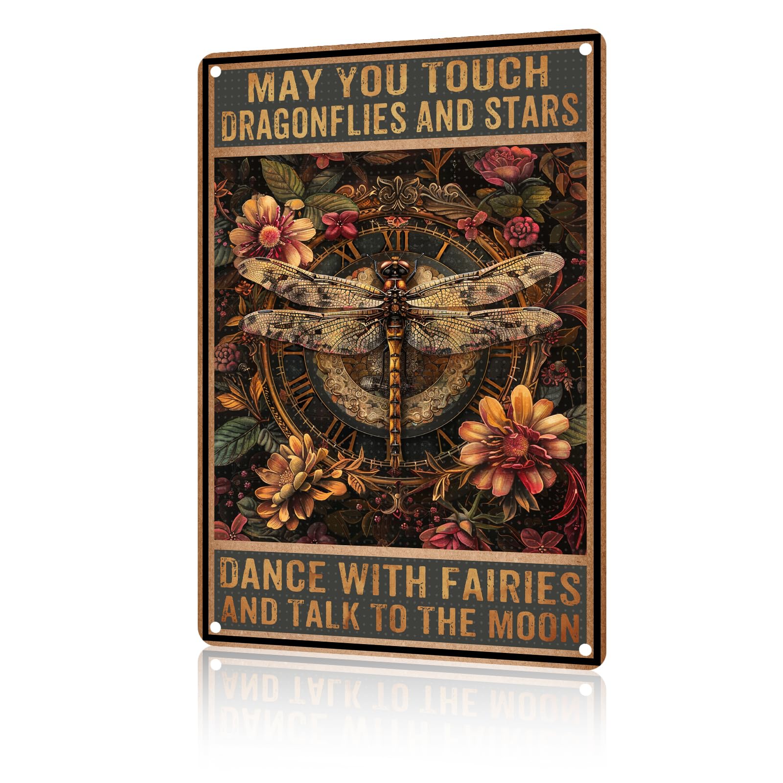 Anceky Aluminum Metal Signs What If You Fly Dragonfly Tin Sign for Home Kitchen Retro Decor Yard Garden Outdoor 12×16 Inch