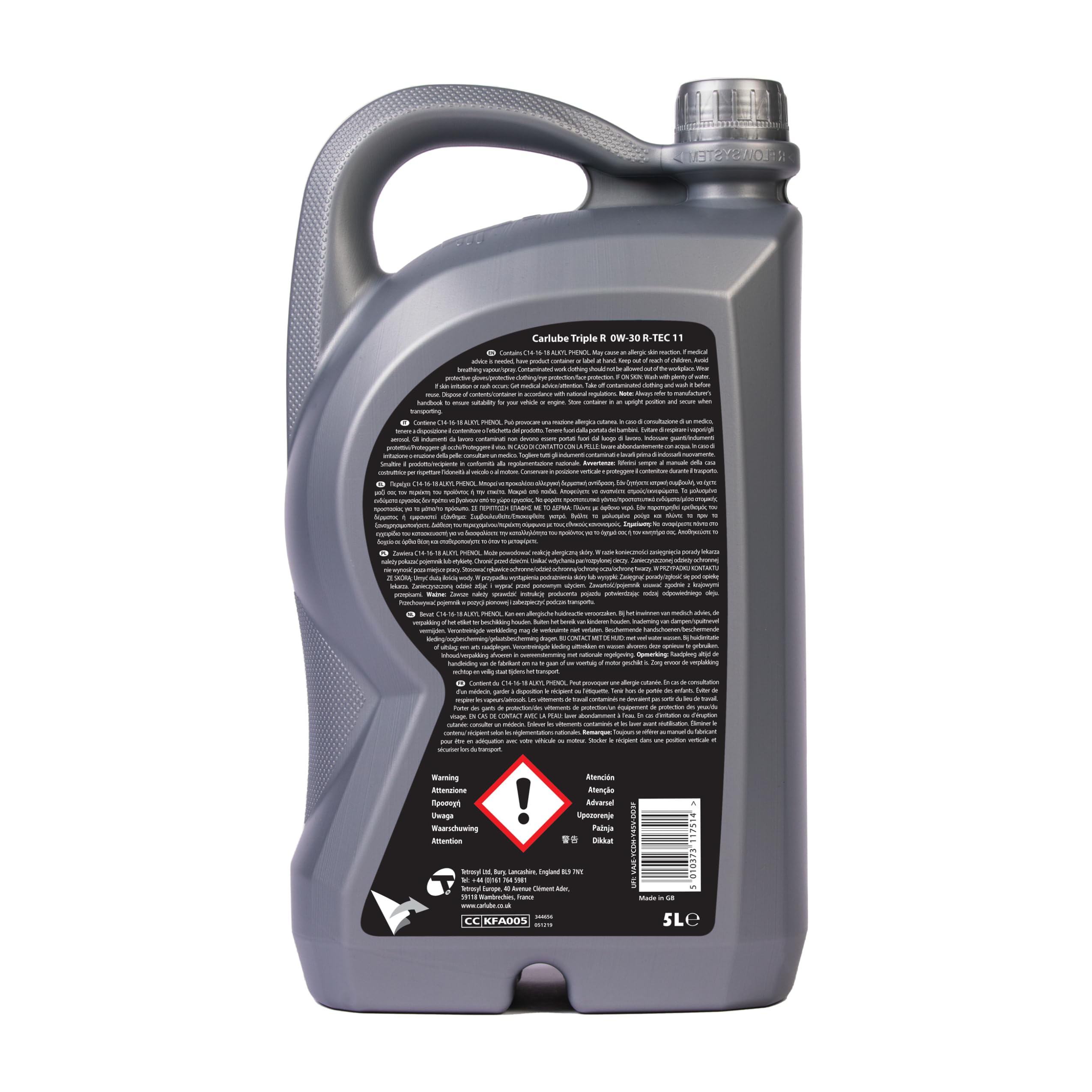 Triple R 0W-30 C2 B huile 100% synthétique R-TEC 11 5L pour BMW