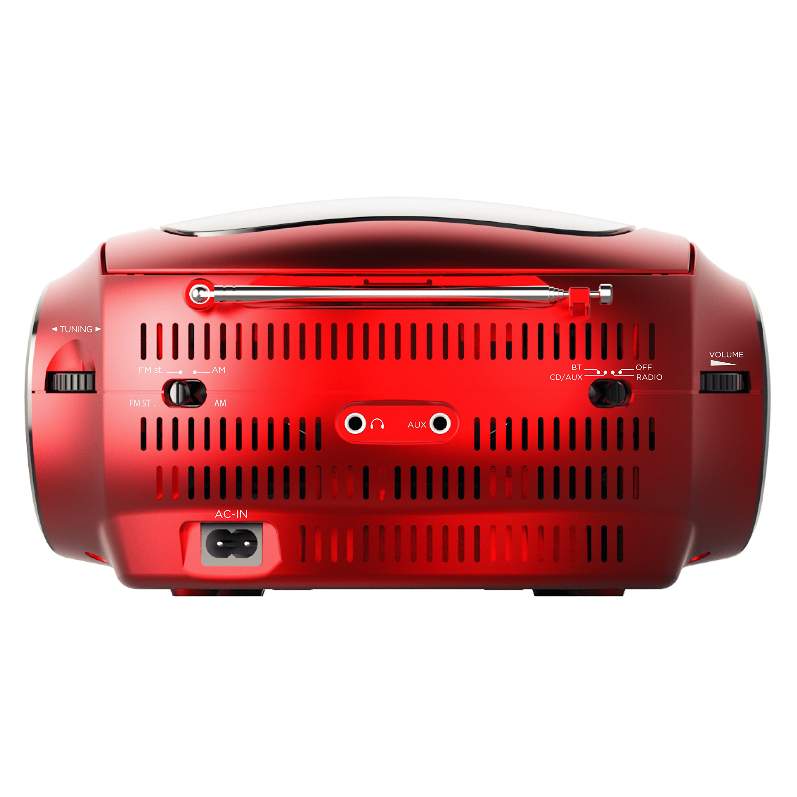 Ematic Cd Boom Box With Bluetooth Audio And Speakerphone Red