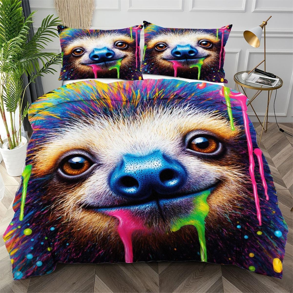 Housse de couette loutre 200x200 cm avec parure de lit microfibre AQ7246