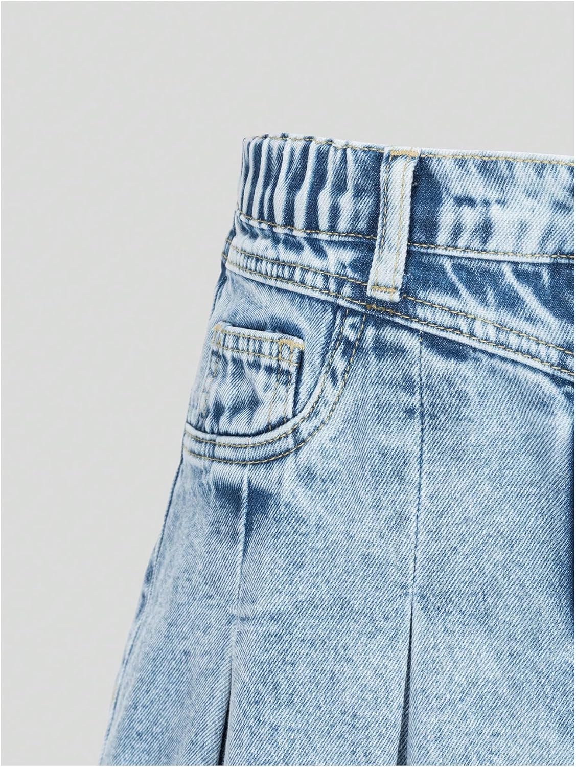 GORGLITTER Girl's Denim Jean Skirts Cute Ruffle Hem Tiered Short Mini Skirt Fashion Trendy Western A Line Skater Skirts - Image 5