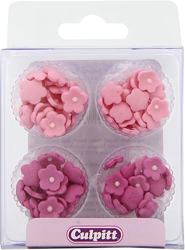 Mini decoraciones de azúcar de margaritas - Rosa