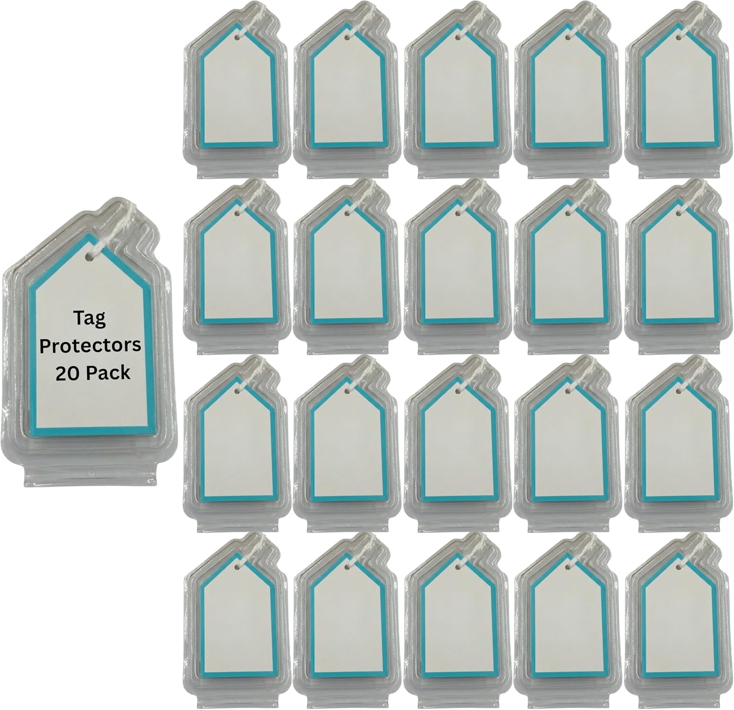 Tag Protector for Jelly Plush, Hinged Hard Plastic Shell Cover, 20-Pack
