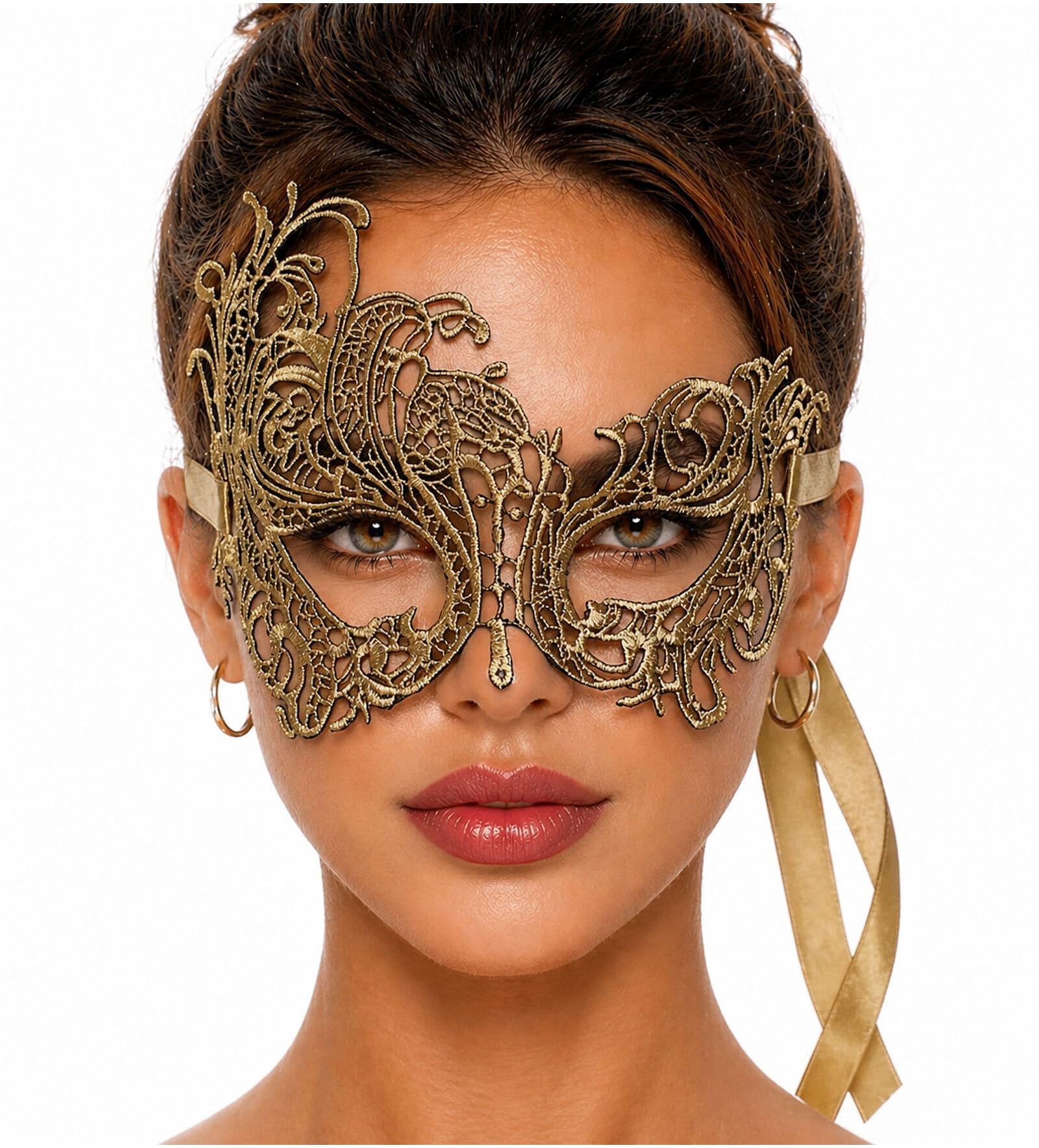 Masquerade Mask For Women Lace Masquerade Masks for Masquerade Party, Swan Gold, One Size — image 1