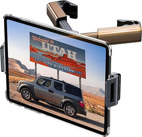 LISEN Soporte para tablet iPad para reposacabezas de coche, soporte para iPad para asiento trasero, accesorios de viaje, esenciales para viajes