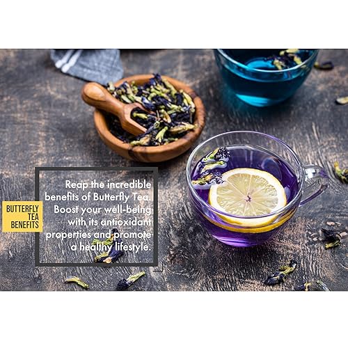 Miniatura 3 de Teabalmy Té de flores secas  Té de hojas sueltas  Pétalos  Hierbas naturales fragantes  Flores secas (guisante mariposa, 1 onza (paquete de 1))