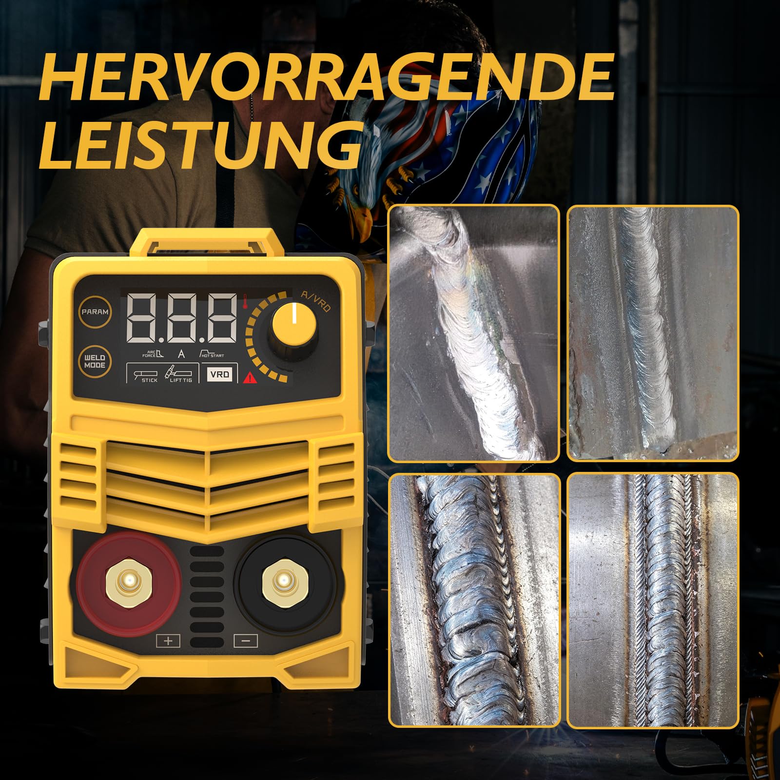 TOOLIOM 135 Ampere 230Volt Schweißgerät, MMA Stick Schweißgerät, Gleichstrom Wechselrichter, Schweißgerät mit Hot Start, Arcforce und Anti-Stick, Tragbares Schweißgerät