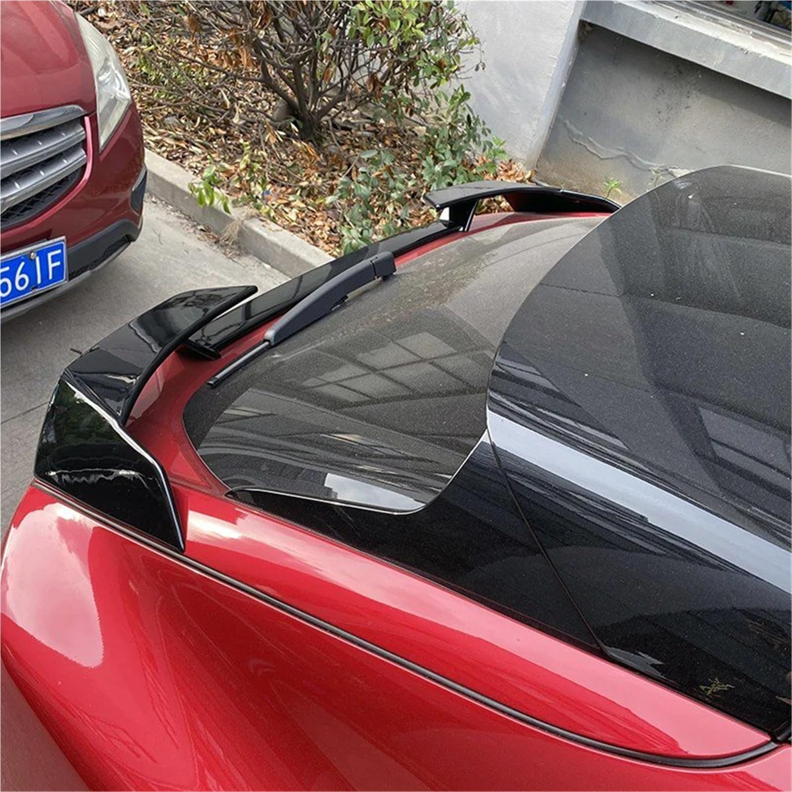Dla Ford Dla Mustang Mach-E Much E 2021-2024 Lotka Tylny Skrzydło Na Klapie Spoiler Bagażnika Akcesoria Dekoracyjne Spojler Tylny Trunk Wing(Carbon fiber)