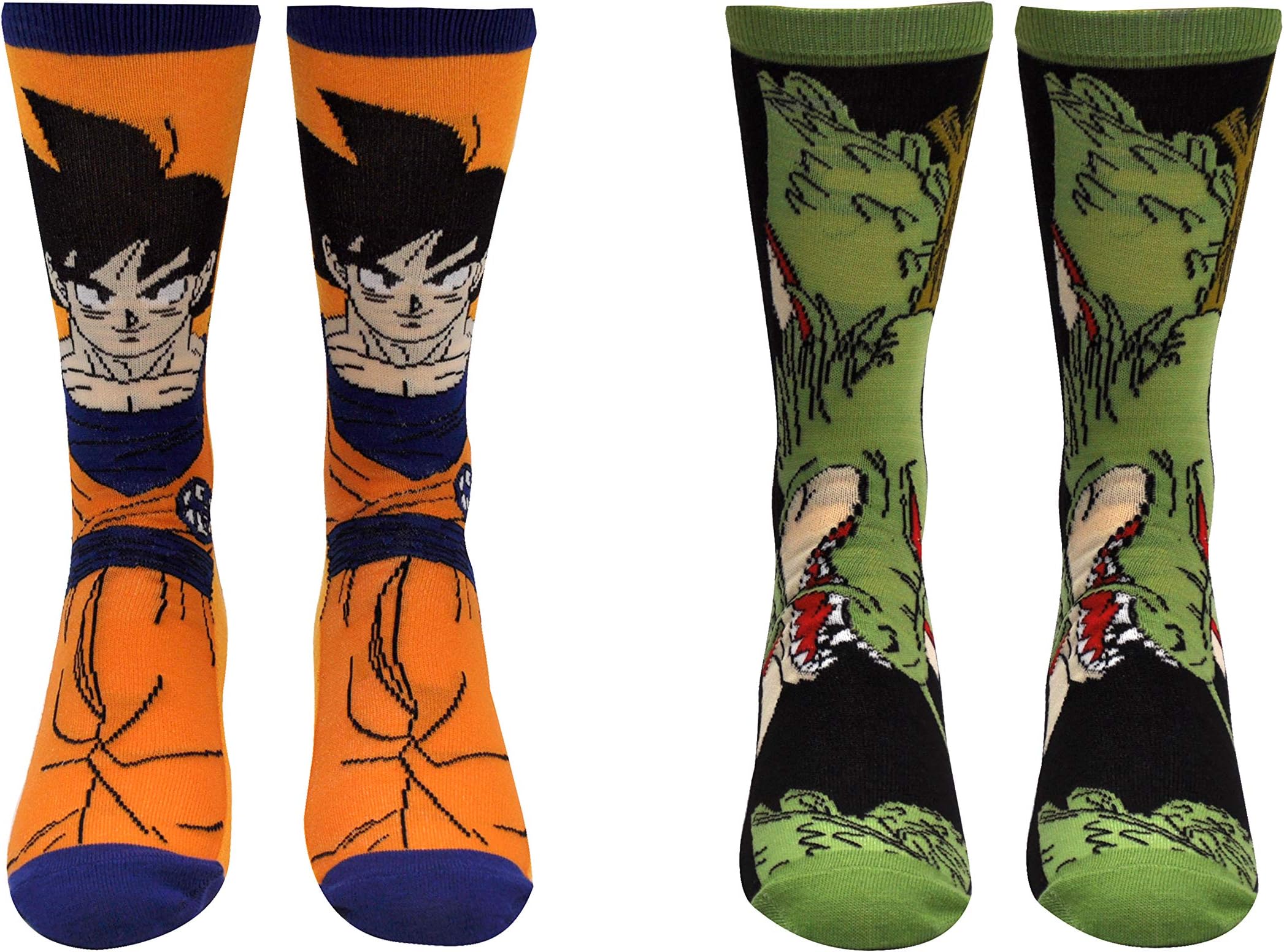 Everything Legwear Dragon Ball Super Socks Gifts (2 Pair) - (1 Size) DBZS Merchandise Goku Shenron Crew Socks Women & Men's