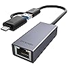 BYEASY USB to Ethernet Adapter, USB C to Ethernet RJ45 Adapter, Gigabit LAN Network Adapter Supporting 10/100/1000 Mbps for MacBook Pro/Air, iPad Pro, iMac, XPS, Surface Pro Laptop, Switch