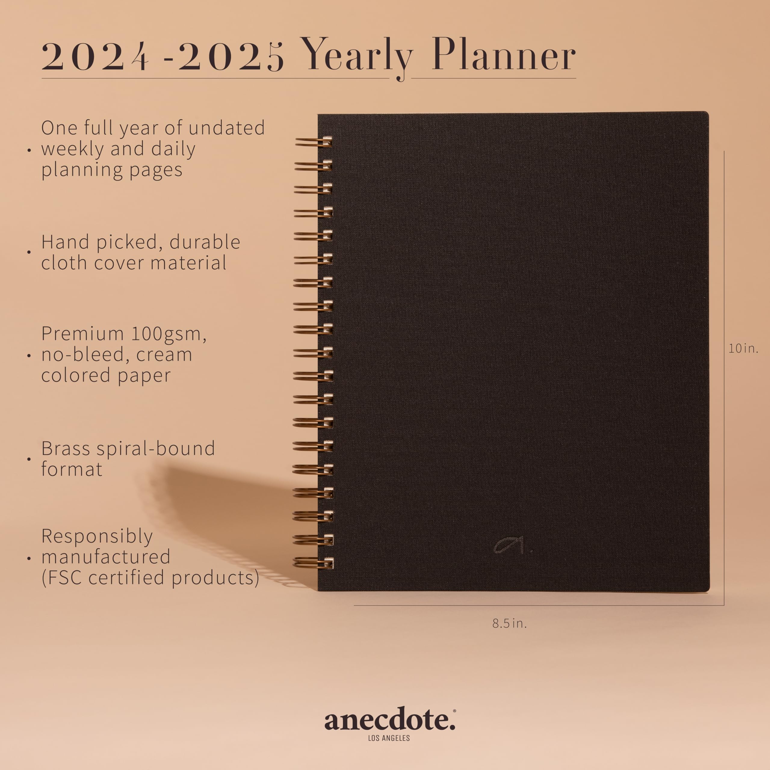 Anecdote 2024 Planner 8.5 X 10 SpiralBound Weekly